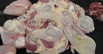 Raw chicken breast and raw egg